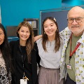 Dr Kuo, Li, and Markides with Nicole Kuo, presenter