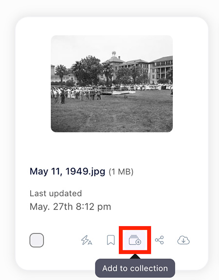 Add to collection Screenshot of Add to collection button