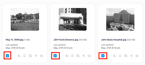 Select multiple files Screenshot of selecting multiple files